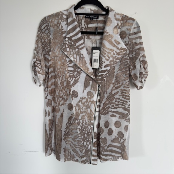 ⚪️ Picadilly Canada Zip-Front Textured Blazer - Size S (NWT) - Picture 7 of 8